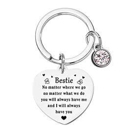 Best Friend Bestie Gifts Keychain for Women Girls No Matter Where We Go Keyring for Besties Soul Sister Birthday Christmas Presents for BFF Best Friends Friendship Gifts