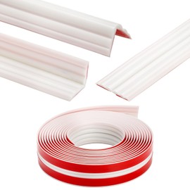 Cididu Flexible Wall Molding Trim, Peel and Stick Tile Edge Trim, Self-Adhesive Inside Outside Corner Trim for Floor Door Ceiling Baseboards Home Decor and Protection, 16.4 Ft x 1.5 in, Creamy White
