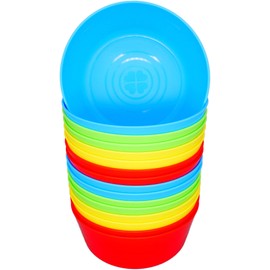 Bloomsworld 16 Toddler Plastic Bowls Set, Reusable, BPA Free, Kids Picnic and Party Tableware for Boys and Girls