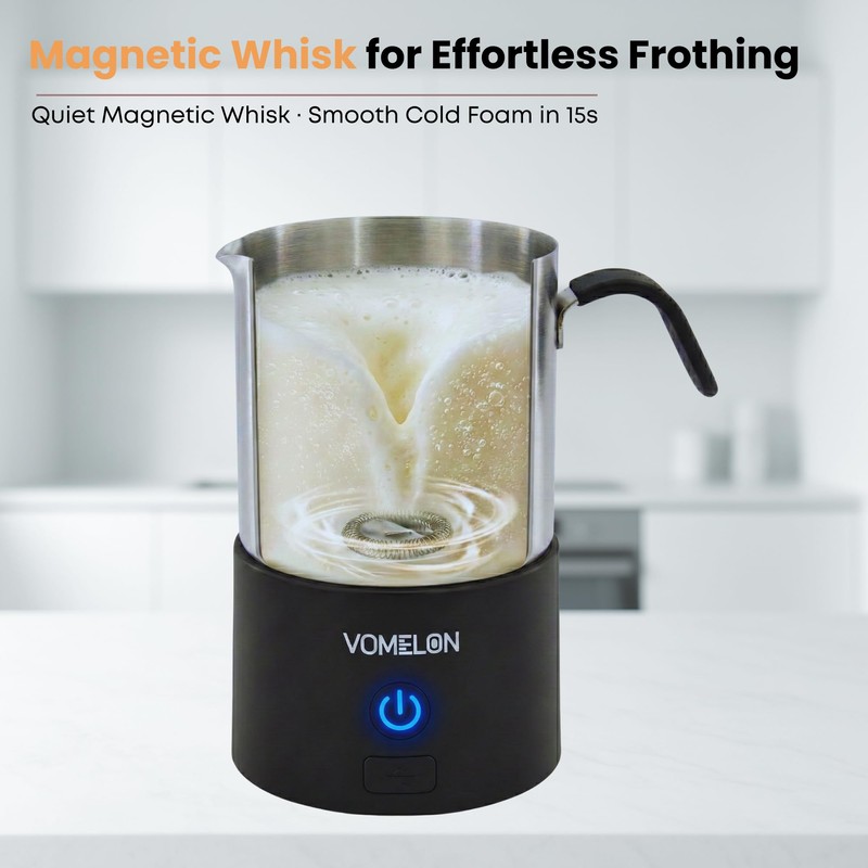 Single-Serve Rechargeable Milk Frother, Portable Mini Electric Cold-Only Foam Maker,