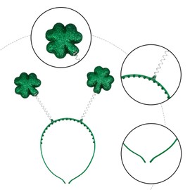 RmKbe St. Patricks Day Headband Irish Shamrock Head Bopper St Patricks Clover Hair Hoops St Patrick's Day Accessories Irish Costume Accessories (2)