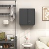 GREATMEET Metal Wall Cabinet, Wall Mounted Cabinet with Doors and