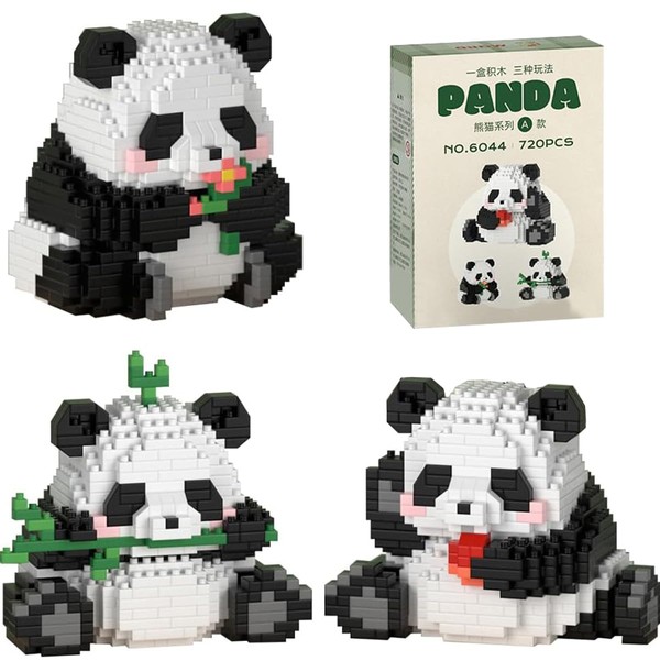 LGWJHCY 3-in-1 Panda Bricks, Cute Panda Building Blocks Set, 720