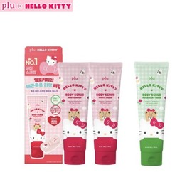 PLU Original Body Scrub White Musk 200g*2ea, Type:[Hello Kitty] 200g + 200g + Kitty Face Wash Band