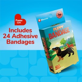 BioSwiss Bandages, Weiner Dog Shaped Self Adhesive Bandage Set, Latex Free, Sterile Wound Care, 24 Count