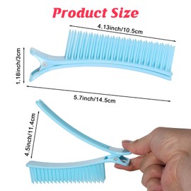 2 PCS Hair Grip Clips for Sectioning, Pink and Blue Hair Sectioning Clips, Salon Comb Clip for Styling, Cutting, Coloring, and DIY Accessories