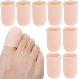 YANGWRshop 10 Pcs Big Toe Protectors, Gel Toenail Cushions for Big Toe, Elastic Toe Covers Cap Sleeves for Ingrown Toenails, Calluses, Hammer Toes, Missing Toenails, Blisters, Corns
