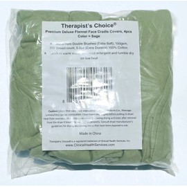Therapist’s Choice® Premium Flannel Face Rest Covers, for Massage Table Face Cushions, Includes 4 x Fitted Face Rest Covers (Sage Face Rest Covers 4pcs)