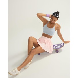 Running GIRLSports Bra for Women, Molded Cup Strappy Plus Size Sports Bra High Impact Workout Bras for Women(3057_Grey_L)