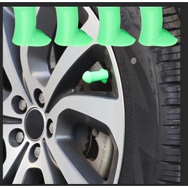Valve Stem Caps Funny Creative Tire Valve Caps Prank Pencil Universal Car Luminous Tire Stem Kit Dust Proof Covers Wheel Tire Exterior Accessories for Cars, Bike,Trucks,Motor(Green 4pcs)