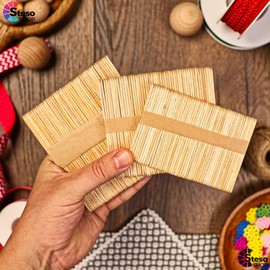 Popsicle Stick Premium Quality 150pcs - Craft Supplies Sticks - Bulk Popsicle Mixed Sizes Assorted Multi Mini Large Wood Strips - Craft for Kids…