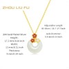 ZHOU LIU FU Sterling Silver Pendant Necklace White Gemstone Peace
