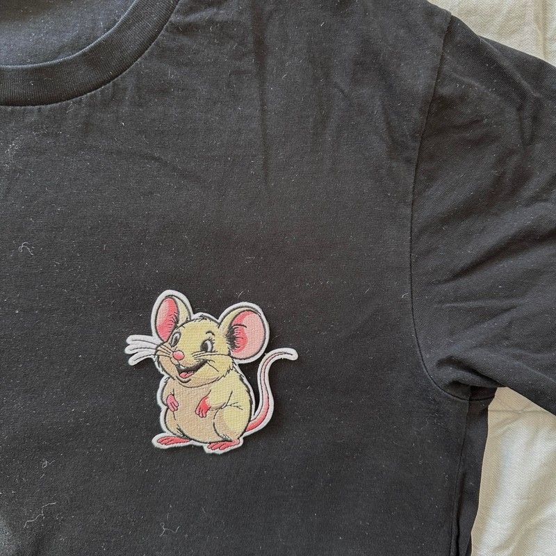 Mouse Patch – Embroidered Animal Applique for Jackets, Bags, Hats