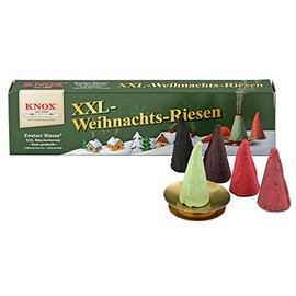KNOX 69 071598 Xxl Christmas Giant Mixed Colours Incense Cones with 1 Glow Cup, 5 Pack, Multi-Colour, 30 x 30 x 30 cm