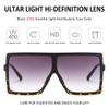 Dollger Square Oversized Sunglasses for Women Men Fashion Big Black