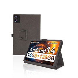 for UGRIHACH A7 Tablet Android 11 inch Tablet Case,Folding Stand Protective Cover with Pencil Holder and Wrist Strap,Full Protection, Premium PU, Scratch Resistant(Black)