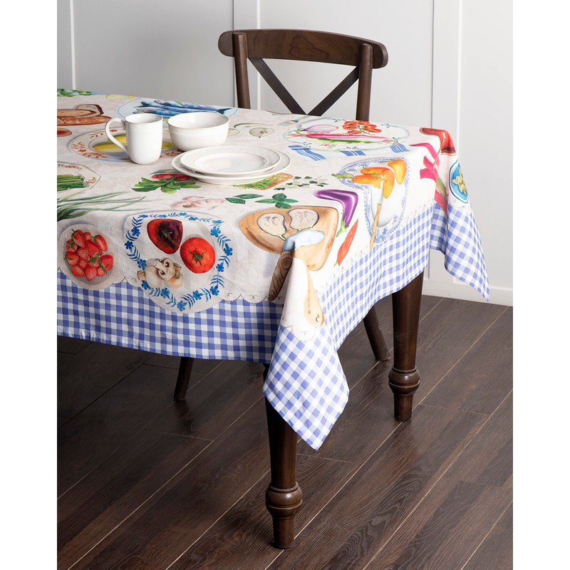 Maison d' Hermine Tablecloth 100% Cotton 140cmx180cm Washable Square Table