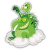 Zirni Monster On Cloud Funny Cartoon Sticker Decal Design