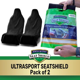 Waterproof SeatShield UltraSport Tan Front Seat Cover - Waterproof Car Seat Protector, Universal Fit, Washable, Soft Microfiber, Anti-Stink, Comfortable, Easy to Install