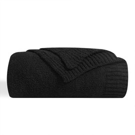 bearberry Super Soft Fluffy Throw Blanket Lightweight Cozy Warm Throw Blankets for Couch Bed Sofa All Season (Black, 50”x60”)