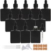 BEGIKET 12 Pack 1 oz Black Square Glass Dropper Bottle