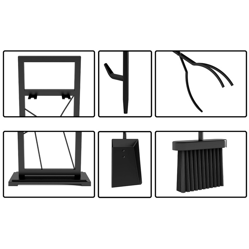 Fire Beauty Fireplace Tools, 5 Pieces Fireside Accessories Fire Kit