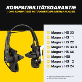 Brake Pads for Magura HS I 2 Pairs I Gorilla Bikes I For Magura HS Brakes HS11 HS22 HS24 HS33 HS 33 RE HS 33 R Urban HS 33 R Trial HS 33 R Firmtech HS 33 R HSI I High Braking Performance