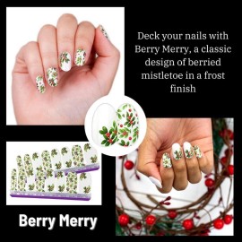 Color Street Berry Merry Nail Polish Strips Set Mistletoe Christmas Holidays NEW