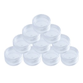 DFsucces Small Divided Round Case, Plastic Cream Case, Accessory Case, Beads, Nail Storage Box, Storage Box for Small Items, Cosmetics, Refill Containers, Transparent, Convenient Goods, Business Trips, Travel Supplies, Home Use, 0.2 fl oz (5 ml) - 10 Pieces