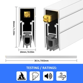 MIAO STEWARD Automatic Door Sweeping Bottom Aluminum Alloy 36-inch Surface Mount Type - Suitable for Door Bottom Sealing Sound Insulation Windproof Dustproof Light Blocking and Small Animal Prevention