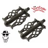 Vintage Lowrider ORIGINAL F&R Vintage Lowrider Pedal W/Cage Twisted Bicycle Pedals 1/2"  Black