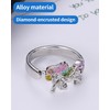 HSIXHAF 1 x Rainbow Unicorn Ring with Rhinestone Adjustable Opening