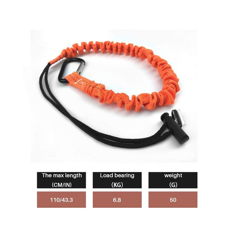 Tool Lanyard, Quick Release Shock Absorbing Safety Lanyard Retractable Bungee