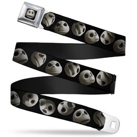 Buckle Down Boys' Jack 10-Expressions Staggered Black Seatbelt Belt, Multicolor, XL