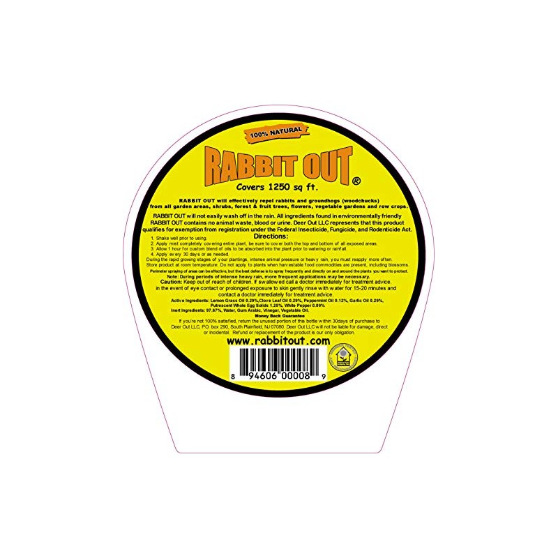 Rabbit & Groundhog Repellent: Rabbit Out 40oz Ready-to-Use