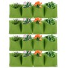 4Pcs 4 Pocket Plant Grow Bag Wall Mounted Reusable Degradable