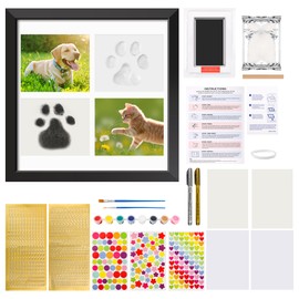 Anglecai Paw Print Frame Kit, Dog/Cat Paw Print Kit for Pet Wooden Paw Print Memorial Frame Impression Kit