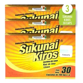 3 Cajas De Sukunai Kiros 30 Cpsulas Sabor Sin Sabor