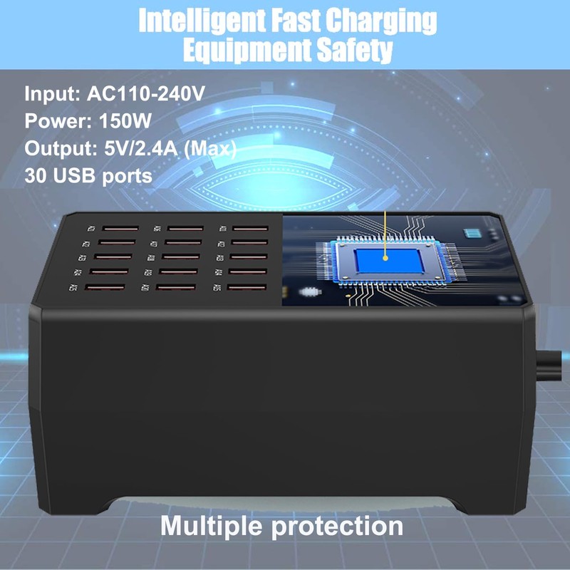 Balabaxer USB-Ladestation, 30 Ports 150 W/30 A, USB-Ladestation mit mehreren