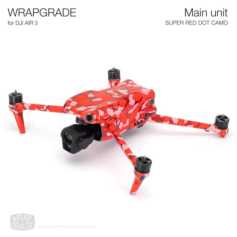 WRAPGRADE Skin Compatible with DJI Air 3 (Super Red Dot