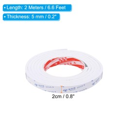 PATIKIL 2m/6.6ft Sealing Foam Tape, 2cm Wide 5mm Thick Single Sided Weather Stripping Door Seal Strip for Window Door Insulation, White