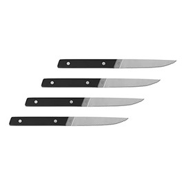 Misen Steak Knives Set of 4 - Serrated Steak Knife Set - Four Stainless Steel Serrated Steak Knives - Black