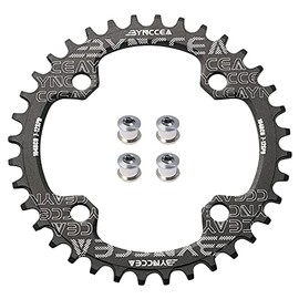 Bynccea Round Chainring 104 BCD 32T 34T 36T 38T Narrow Wide Bike Single Chainring Compatible with 8 9 10 11 12 Speed Mountain Bike Road Bike Fat Bikes MTB BMX