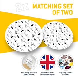 Vinyl Stickers (Set of 2) 25cm bw - Native American Tent Camping Cactus Laptop Tablet Luggage Scrapbook #40849