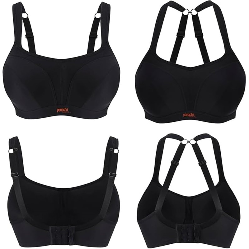 Sujetador deportivo 5021, Panache, Mujer, Negro, 40DD