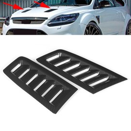 Car hood vent louvers, ABS Front Bonnet Hood Vent, Engine Hood Vent Compatible With Focus Rs Mk2 (2 Pieces)(Carbon Fiber)