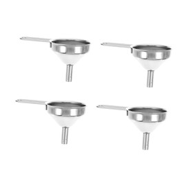 OHPHCALL 4Pcs Stainless Steel Mini Funnel for Kitchen Oil and Liquid Dispensing Household Funnel for Easy Refilling and Transfer for Vinegar and Oil Use