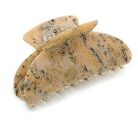 Medium Light Caramel/Golden Marble Effect Acrylic Hair Claw/Hair Clamp - 8cm Across