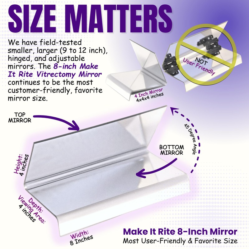 8" Wide 2-Way Make It Rite Mirror for Face Down