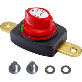 Ampper Side Post Battery Disconnect Switch 12V - 48V, Marine Battery Switch Disconnect Power Cut Shut Off for Car, RV and Boat (On/Off)